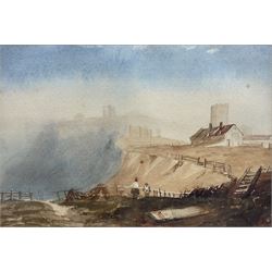 Henry Barlow Carter (British 1804-1868): Scarborough from the Cliffs, watercolour unsigned 15cm x 22cm