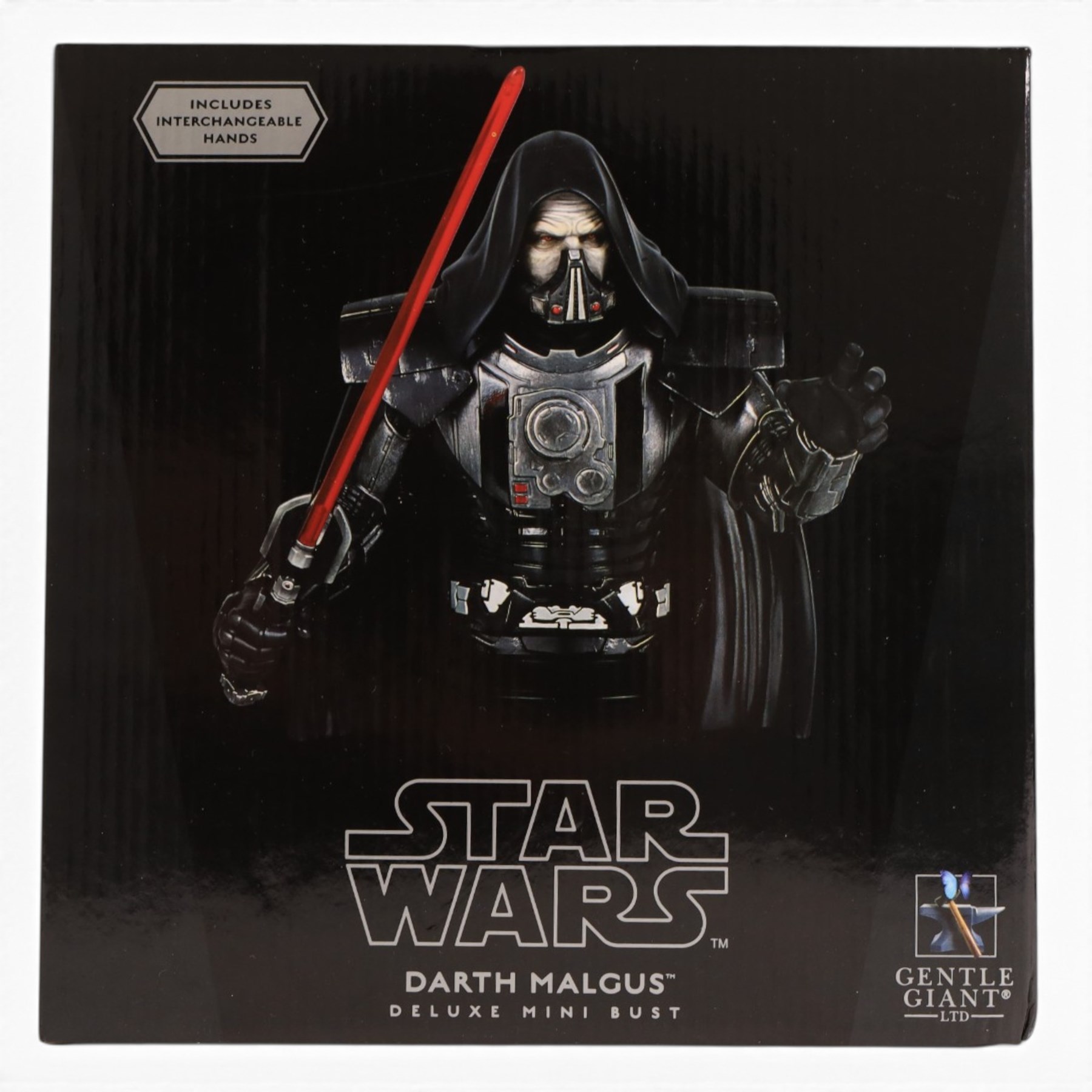 Three Gentle Giant Star Wars The Old Republic statues/busts, comprising a limited edition Darth Malak collectible statue limited edition no. 9/900, Darth Malgus Deluxe Mini Bust no. 257/1430 and a collector's edition Darth Malgus Statue, all boxed