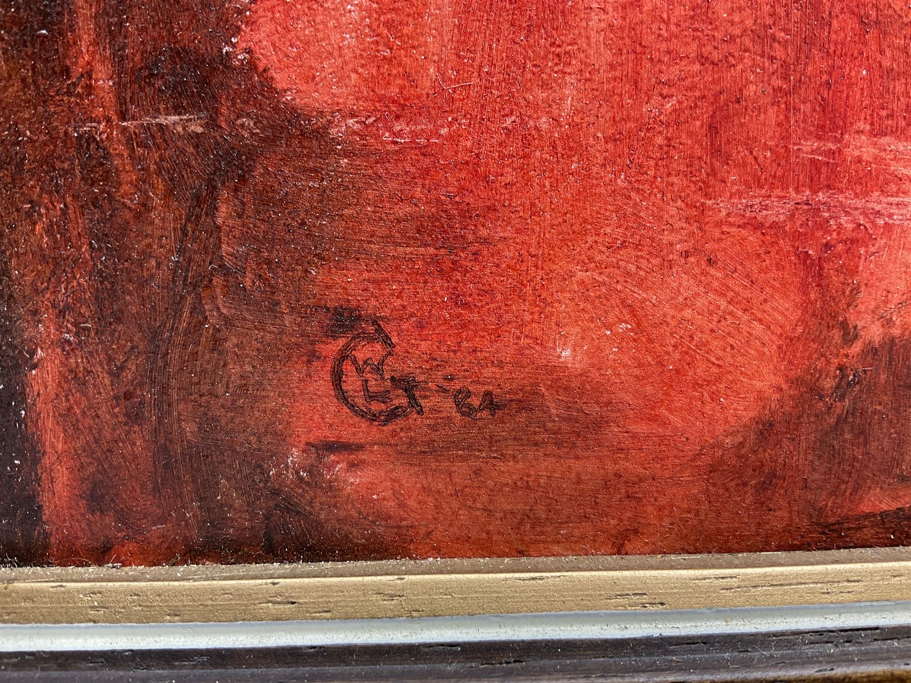 WL Gillborn (British 20th century) after Henri Matisse (French 1869-1954): 'Odalisque with a Tambourine', oil on board signed with monogram and dated '84, 70cm x 53cm