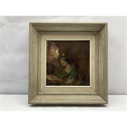 Manner of Walter Richard Sickert A.R.A. (British 1860-1942): Music Hall Girl, oil on canvas unsigned 20cm x 19cm