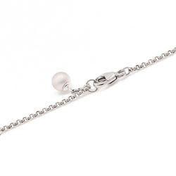 Georg Jensen Magic 18ct white gold pearl and diamond pendant necklace, grey cultured pearl with diamond set bail, on a white gold belcher link chain necklace, stamped 750, boxed