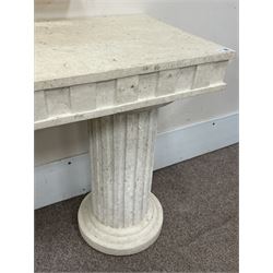 Cast architectural stone effect console table with mirror
