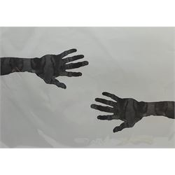 Sir Antony Gormley RA (British 1950-): 'Hands', limited edition wrapping paper sheet, produced for the Teenage Cancer Trust by Selfridges Wrapped 2005, 45cm x 70cm