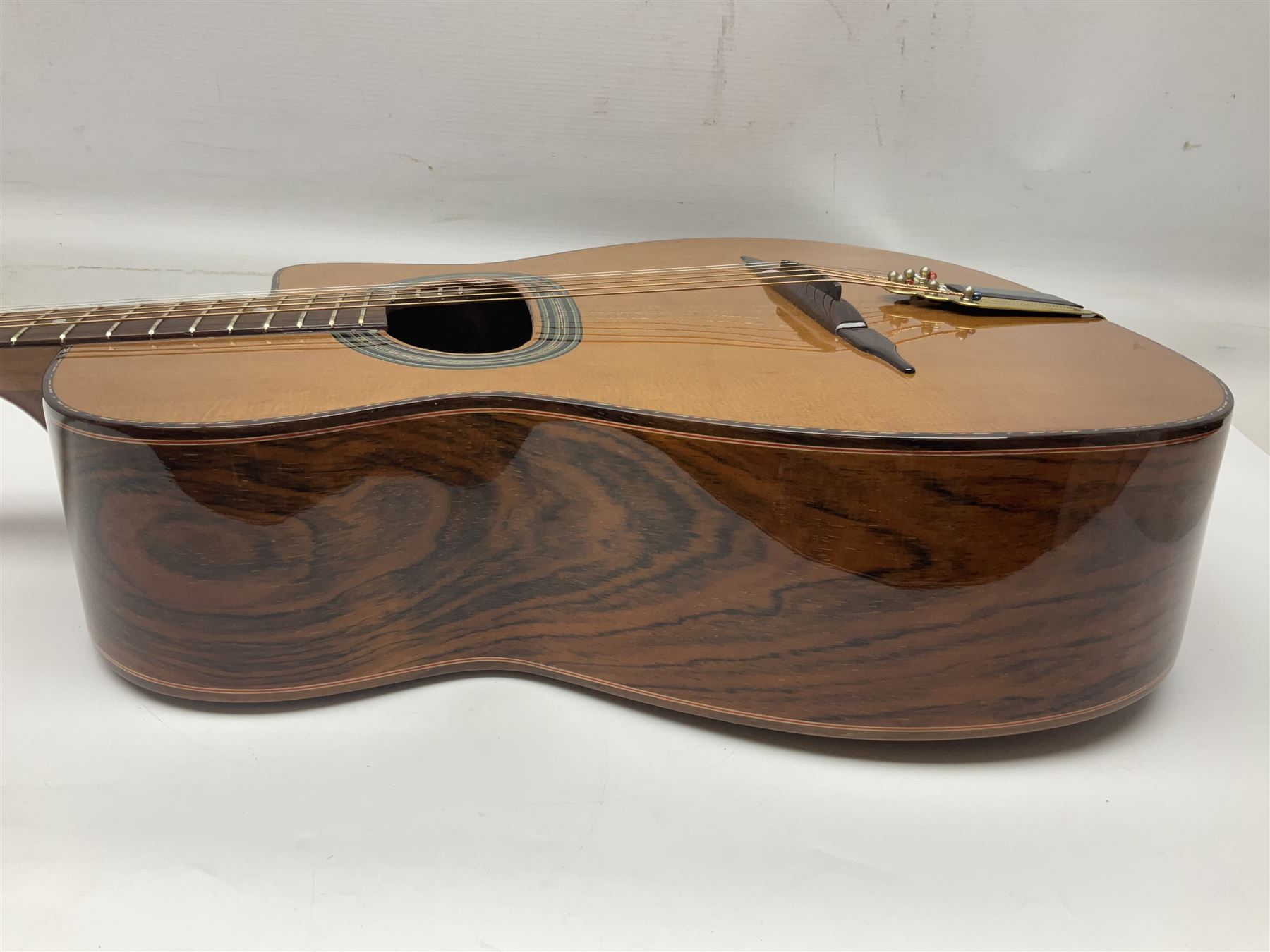 Spanish Gitano Manuel Rodriguez Maccaferri guitar, model no.EMC1; bears label; L98cm; in lightweight carrying case