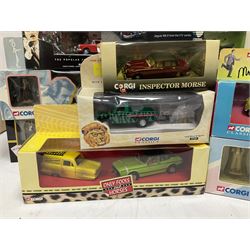 Corgi - fourteen TV/Film related die-cast models including Fawlty Towers, The Avengers, Inspector Morse, Daktari, Mr. Bean, Return of the Saint, Green Hornet, Dads Army, The A-Team, Only Fools & Horses, Soldier Soldier, Knight Rider etc; all boxed (14)