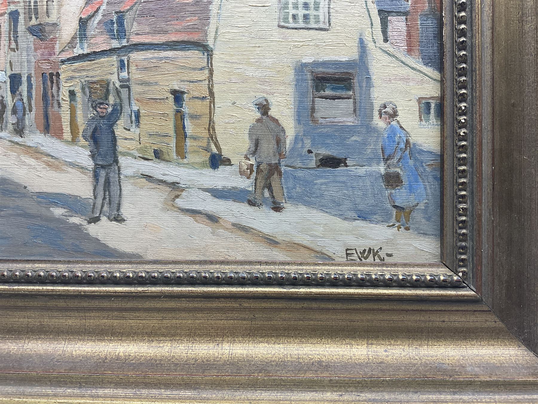 EWK (British Early 20th Century): 'St Ives', oil on panel signed with monogram, titled and dated 1931 verso, 21cm x 29cm