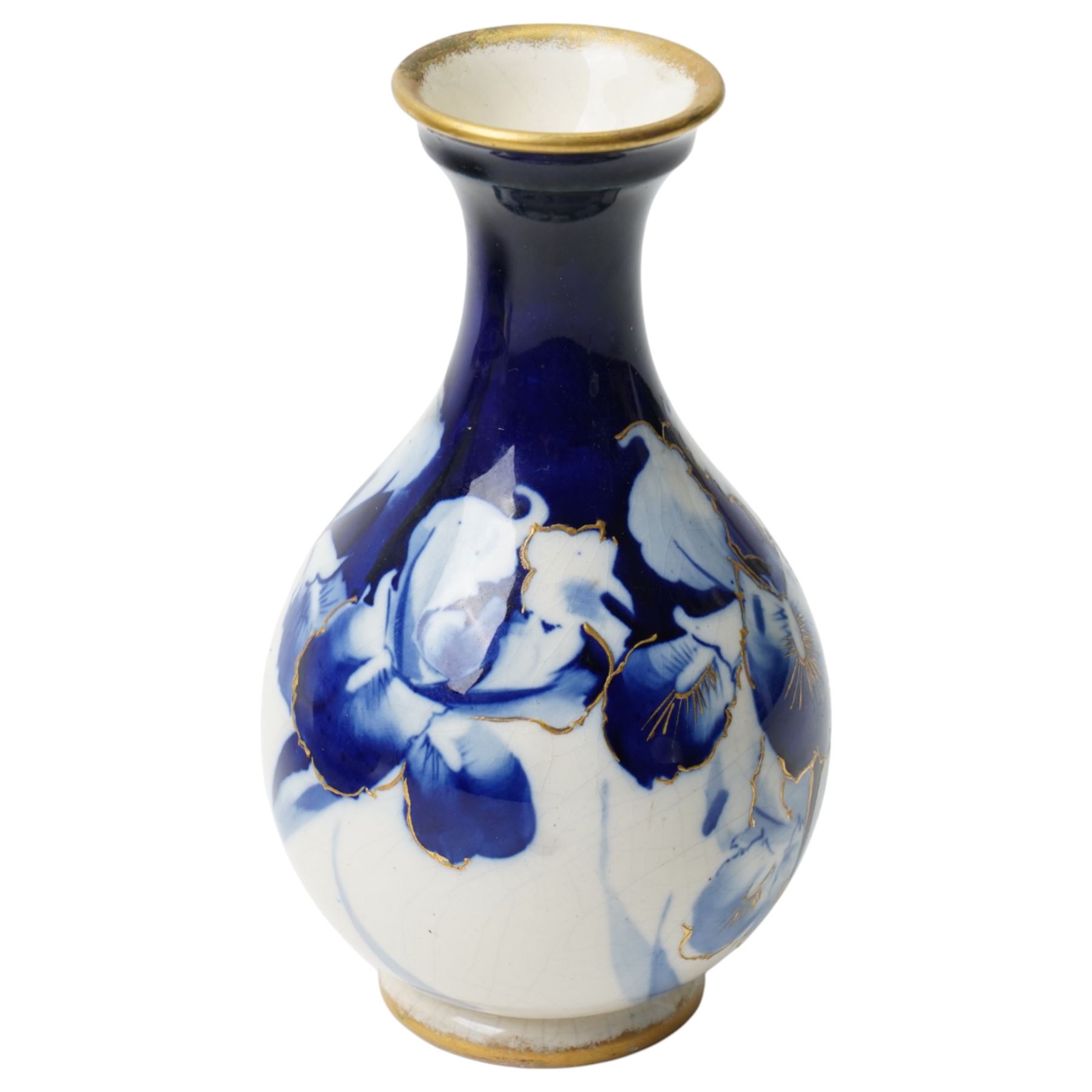 Royal Cauldon R Sanderson bowl, two small handpainted vases, and another vase H16cm (4)