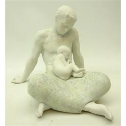  Large Lladro model 'The Father' in matte finish, H22cm   