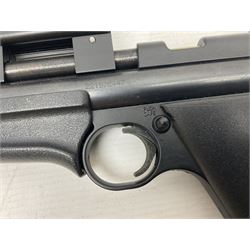 Crosman Model 2250B .22 cal. CO2 rifle, with PAO red dot sight and skeleton stock, serial no.221B76447, L77.5cm overall  NB: AGE RESTRICTIONS APPLY TO THE PURCHASE OF AIR WEAPONS.