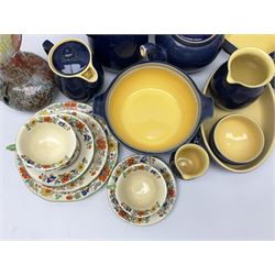 Denby blue tea wares, together with Murano style glass vase, and Masons Ironstone ceramics