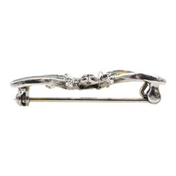 Silver marcasite and enamel dragonfly brooch, stamped 925