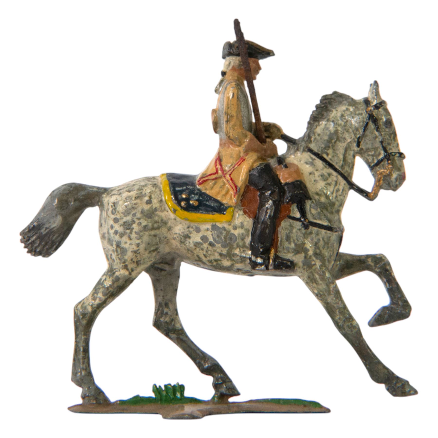 Holger Eriksson; rare hand-painted metal figure, modelled as Royal Swedish horse guards officer 1700, H8cm