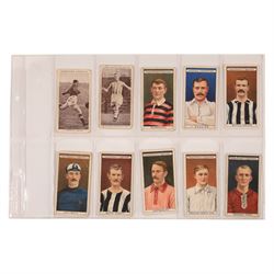 Forty Churchman's and Ogden's football cigarette cards, including twenty-two Association Footballers' and seven 'Football Club Colours' examples
