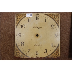  Five various painted 19th century clock dials incl. 15in circular Potts of Leeds, 11 & 12in square etc (5)  