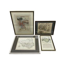 George Cole and John Roper (British 1771-1810): 'Durham', engraved map with hand colour pub. 1804, 25cm x 20cm;
'Map of the Black Lead Mines &c. in Cumberland', engraved map with hand colour c.1751, 19cm x 23cm; 
John Cary (British 1754-1835): 'Durham', 19th century engraved map with hand colour first pub. 1787, 22cm x 27cm; 
'Isle of Wight', 18th century engraved map with later hand colour attributed to Owen and Bowen 25cm x 17cm (4)