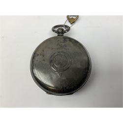 Silver cased pocket watch, hallmarked, the dial marked Kay's ''Perfection Lever'' Swiss Made