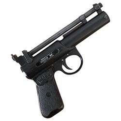 Webley Junior MK II .177 air pistol, the chamber marked 'Webley & Scott Ltd. Junior MK II ...