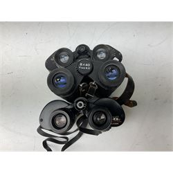 Eleven cased pairs of binoculars to include Summit 8x30,  Concord 8x40, Tasco no. 106 8x - 16x40, Chinon 10x50, Tokina 7x42 Field, Zoom 6x- 12x32 etc