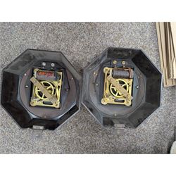 Pair of Gents Bakelite octagonal slave clocks