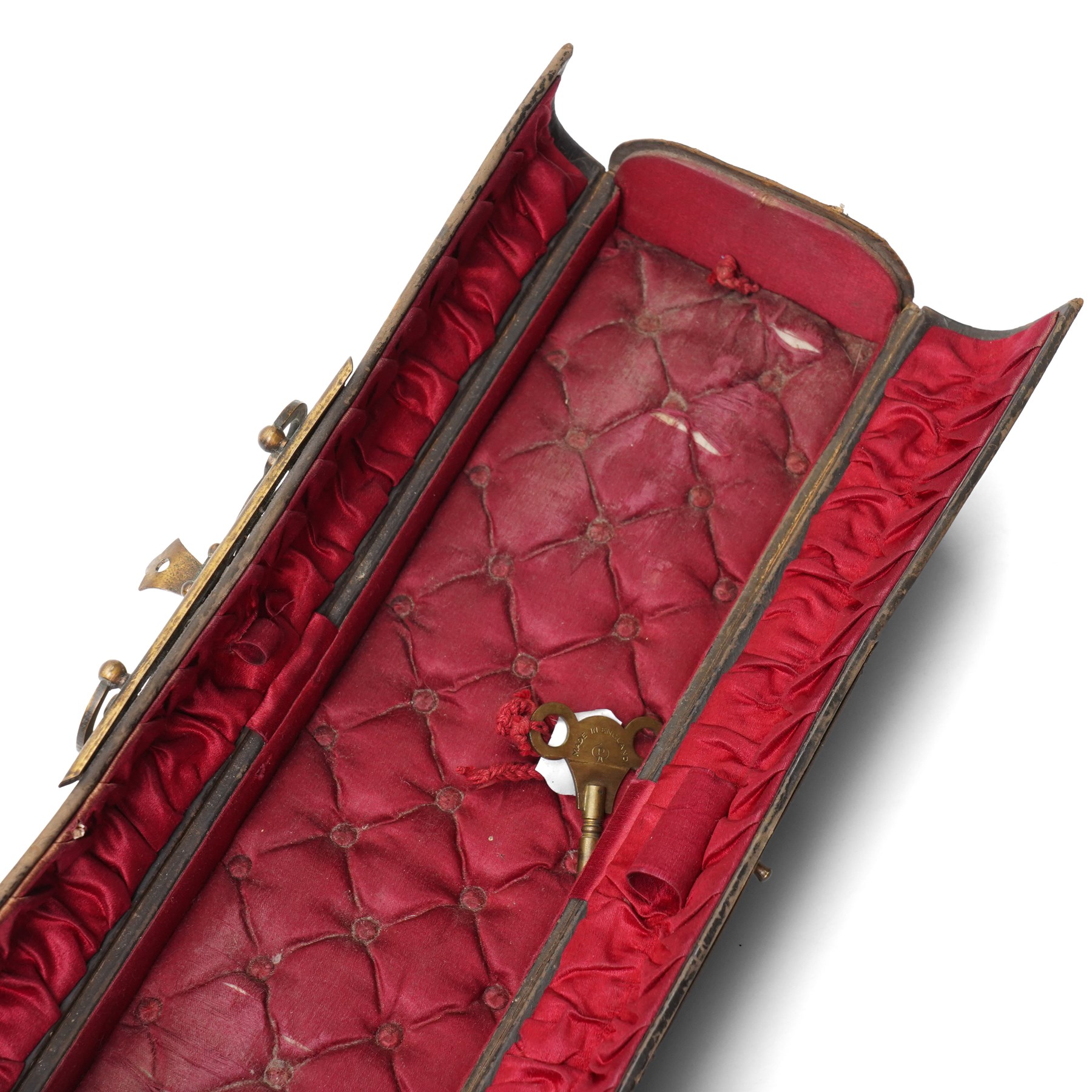 Swiss 19th century musical fan case, plays 'The Campbells are Coming', W36cm
