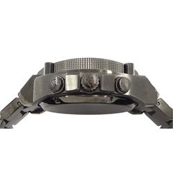 Bulova Precisionist 300 meters gentleman's stainless steel chronograph quartz wristwatch, Ref. 98B229, on original stainless steel strap with fold-over clasp