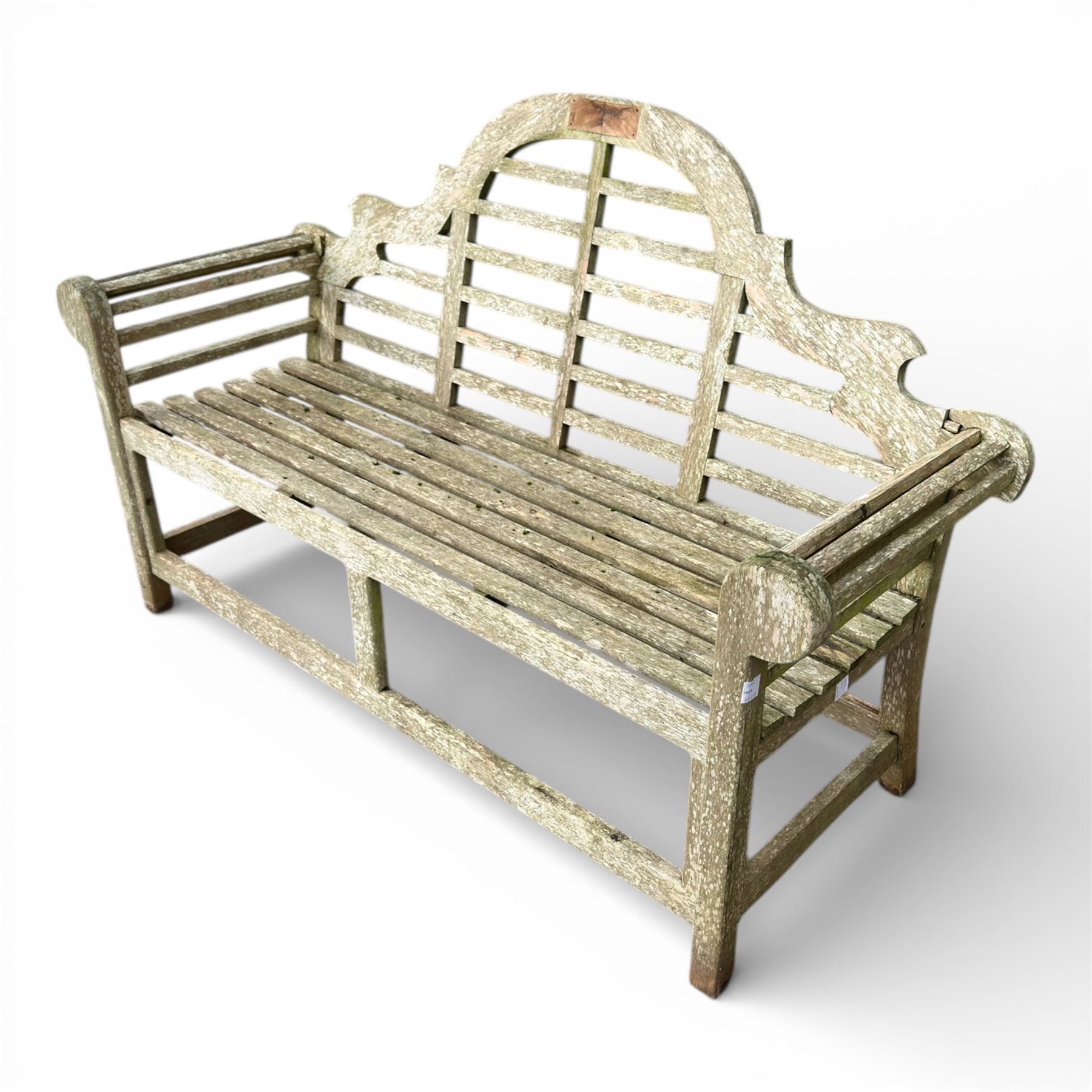 Lutyens style teak garden bench 