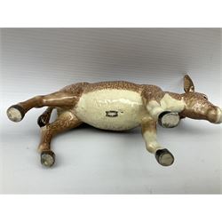 Beswick donkey family to include no.1364b, no.2267a, another donkey and donkey foal (4)