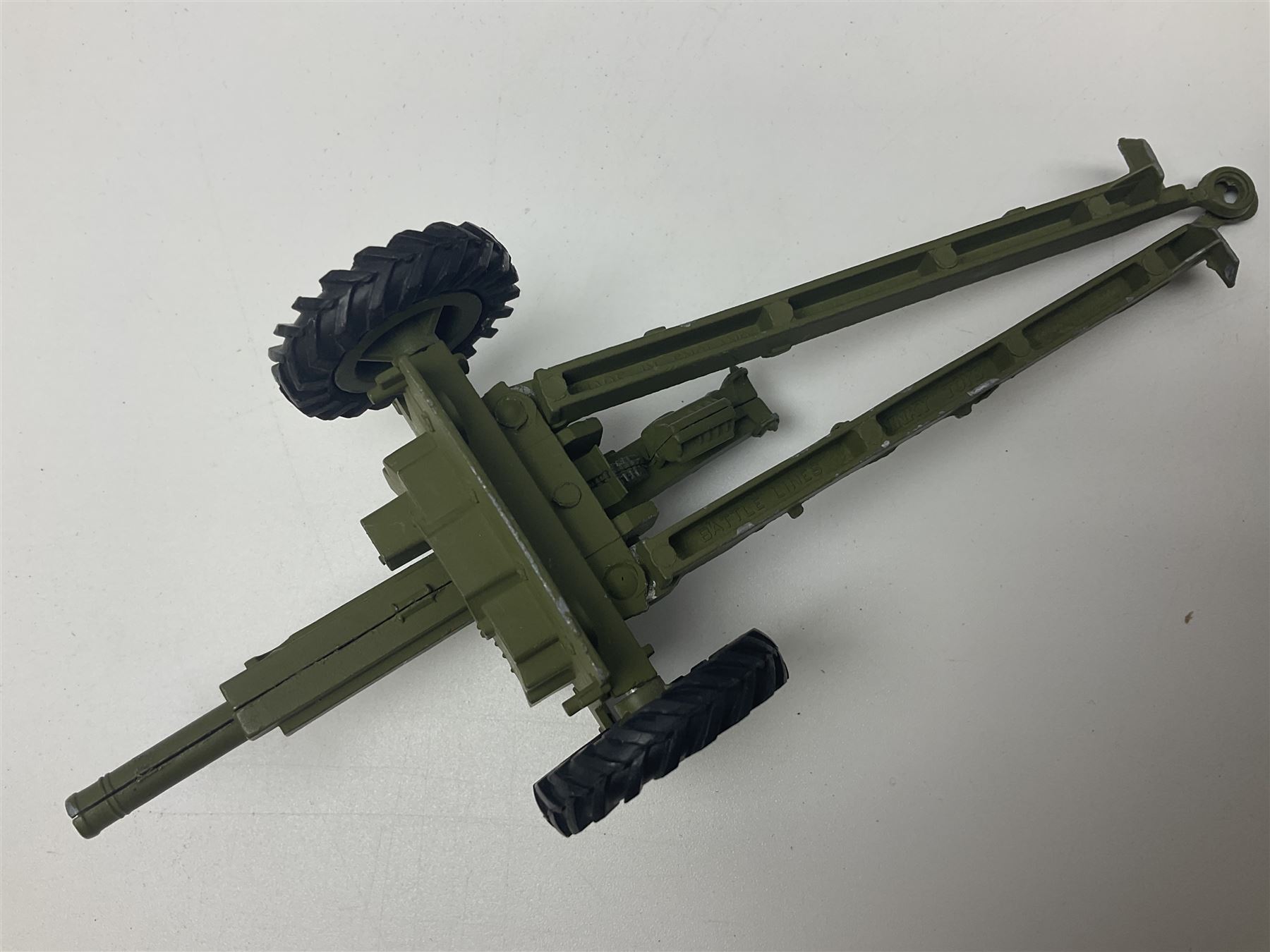 Crescent Saladin Armoured Patrol Set; boxed; unboxed Dinky Leopard Tank and American 105mm gun; two Corgi Superhaulers - TY86601 Scania Race Transporter Castrol Honda and TY86617 Scania Cutrainside Prestons of Potto; both boxed; and post-WW2 German clockwork tin-plate three-piece train set