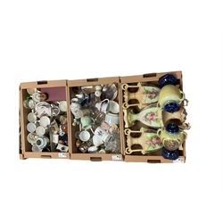 Large collection of cermaincs including Aynsley part dinner service, togehter with boxed Lilliput lane, in five boxes  