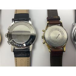 Three automatic wristwatches including Seiko, Debert chronograph and Swiss Emperor and four manual wind wristwatches including Chronograph Swiss, Interpol, Mithras chronograph and Oris