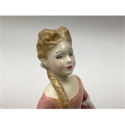 Royal Doulton Peggy Davies collection figures including Cherie HN2341, Debbie HN2400 and Royal Doulton miniature figures, Kirsty HN3213, Sunday Best HN3218, Sara HN3219, Ninette HN3215, Buttercup HN3908 and Fragrance HN3220.