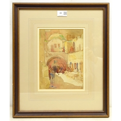  Attrib. Henry Silkstone Hopwood (Staithes Group 1860-1914): North African Market Place, watercolour unsigned 23cm x 17cm  