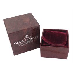 Georg Jensen silver smoky quartz pendant, No. 453, designed by Kim Buck, with Georg Jensen silver necklace, boxed