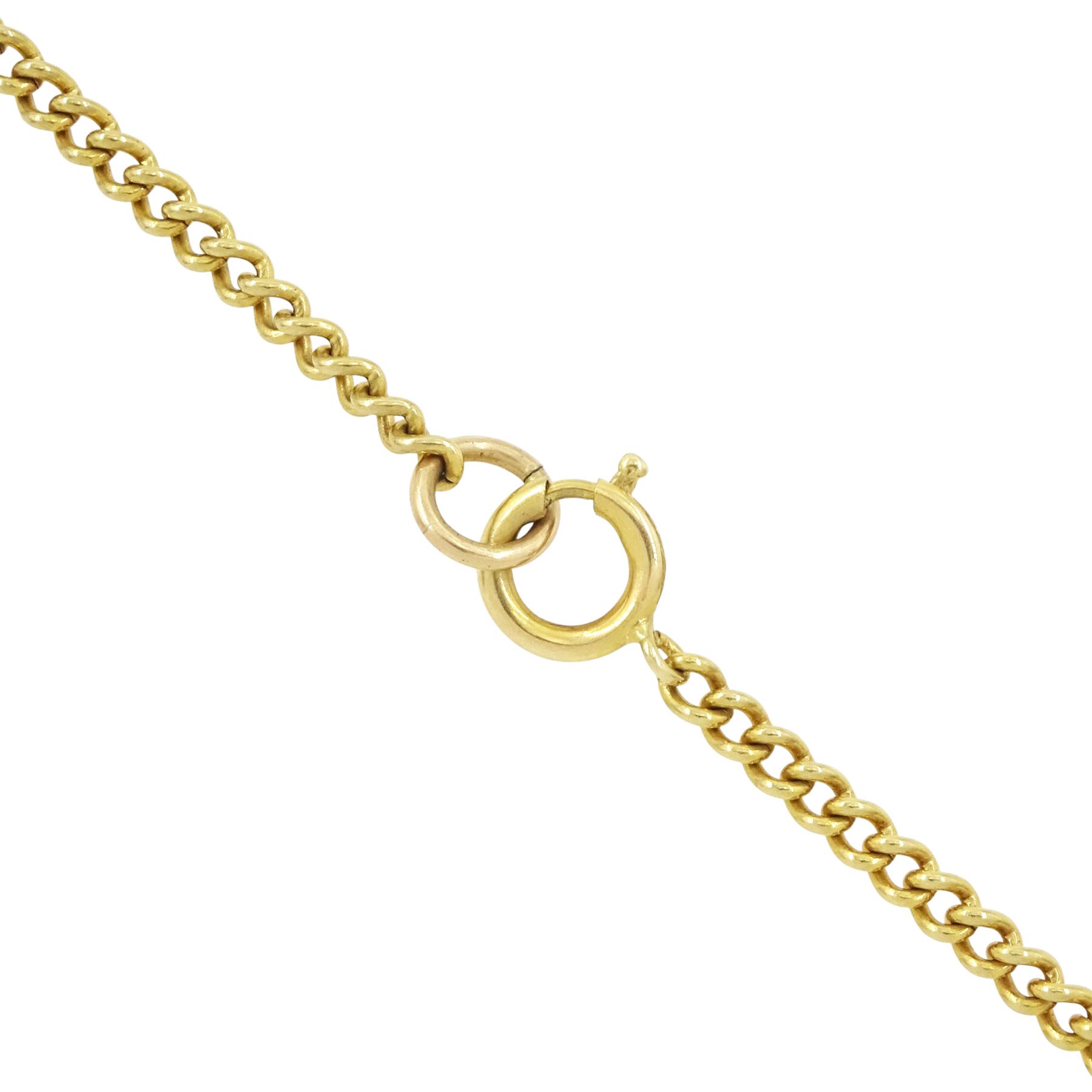 Queen Victoria 1901 gold half sovereign coin, loose mounted in 9ct gold pendant mount,hallmarked, on gilt chain