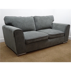  Three seat sofa upholstered in Jaynie fabric, W195cm  