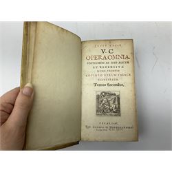 Justi Lipsi V.C. Opera Omnia, Postremum Ab Ipso Aucta Et Recensita: Nunc Primum Copioso Rerum Indice Illustrata. 1675 Vesaliae. Volumes two, three and four. Full vellum binding (3)