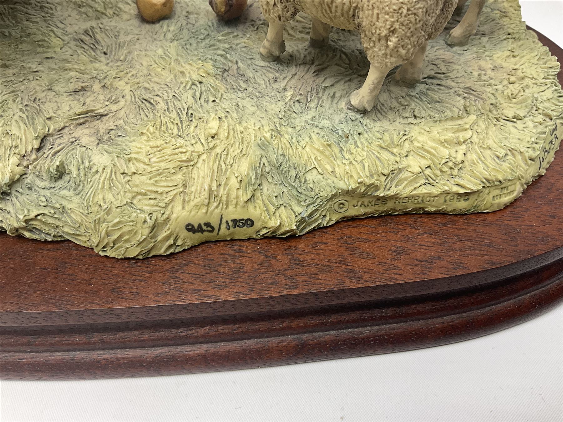 Collection of Border Fine Arts figures, comprising limited edition Supplementary Feeding 943/1750, On The Hill B0877, Run Rabbit Run JH42, James Herriott Studio Collection Venturing Out A22942 and Barn Owlets A25053, two with certificates (6)