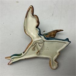 Set of five Beswick graduated wall mounting figures of flying ducks, models from 596/0 to 596/4, largest L29cm