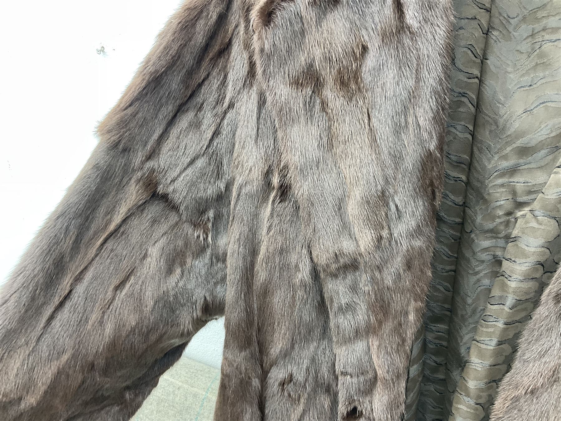 Vintage ladies brown Canadian squirrel short fur coat 