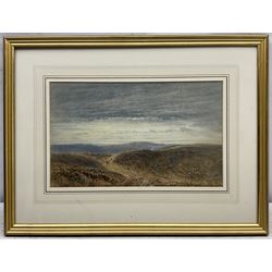 George Weatherill (British 1810-1890): Track on the North Yorkshire Moors, watercolour signed indistinctly dated '77?, 25cm x 42cm
