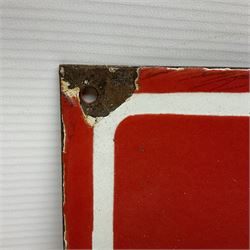 Rowntree's enamel advertising sign, 'Rowntree's Pastilles' white writing on a red ground, H30cm, L92cm