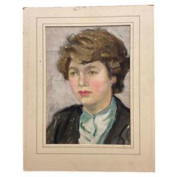 Philip Naviasky (Northern British 1894-1983): Portrait of a Lady, oil on canvas laid on to card unsigned 35cm x 25cm 
Provenance: private collection, purchased David Duggleby Ltd 15th June 2009 Lot 74