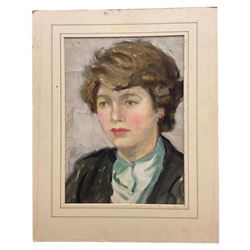 Philip Naviasky (Northern British 1894-1983): Portrait of a Lady, oil on canvas laid on to card unsigned 35cm x 25cm 
Provenance: private collection, purchased David Duggleby Ltd 15th June 2009 Lot 74