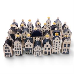 Forty Blue Delft's KLM Airlines, Bols decanters, shaped as Dutch houses