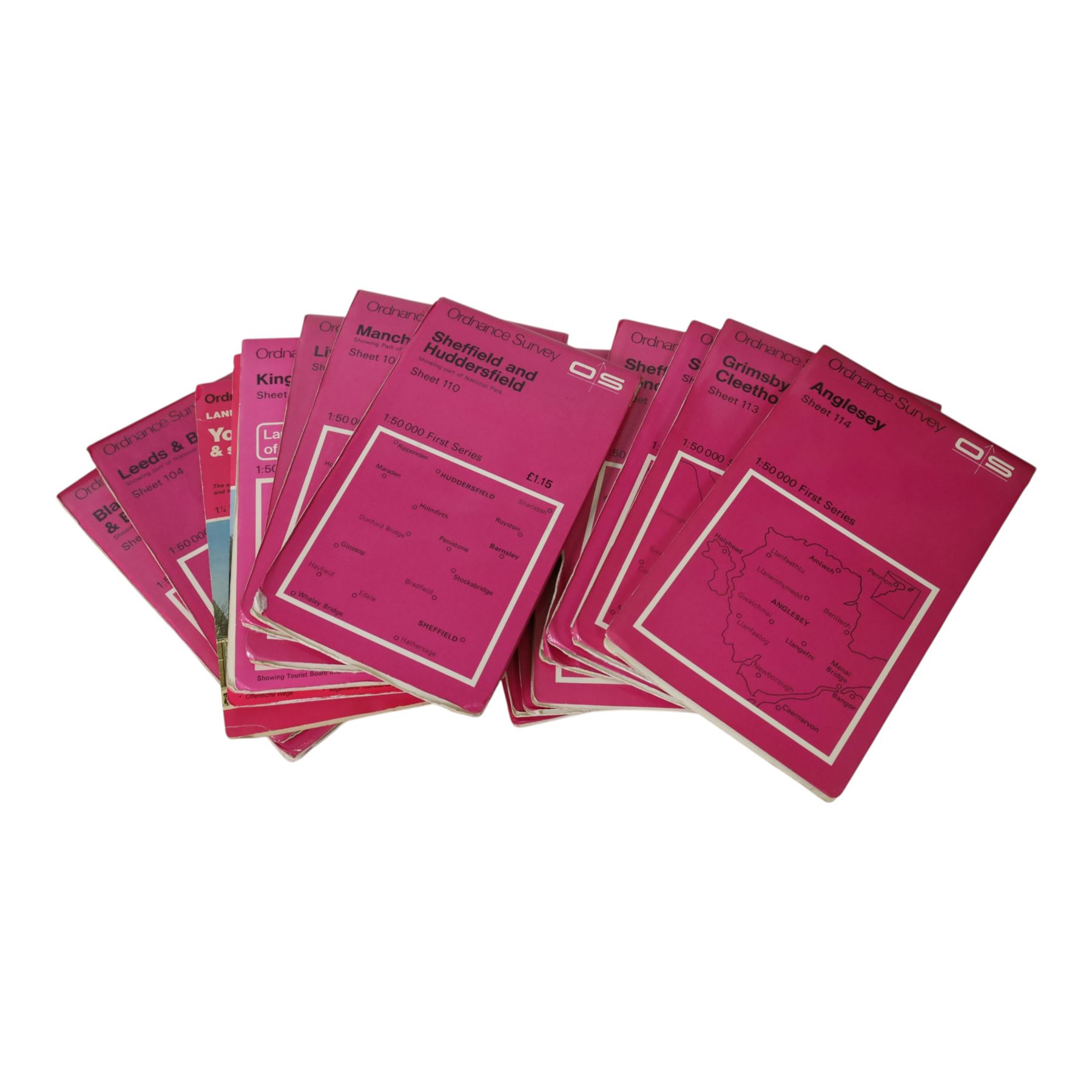 Complete set of two-hundred and four Ordnance Survey Land Ranger maps, 1:50,000 scale