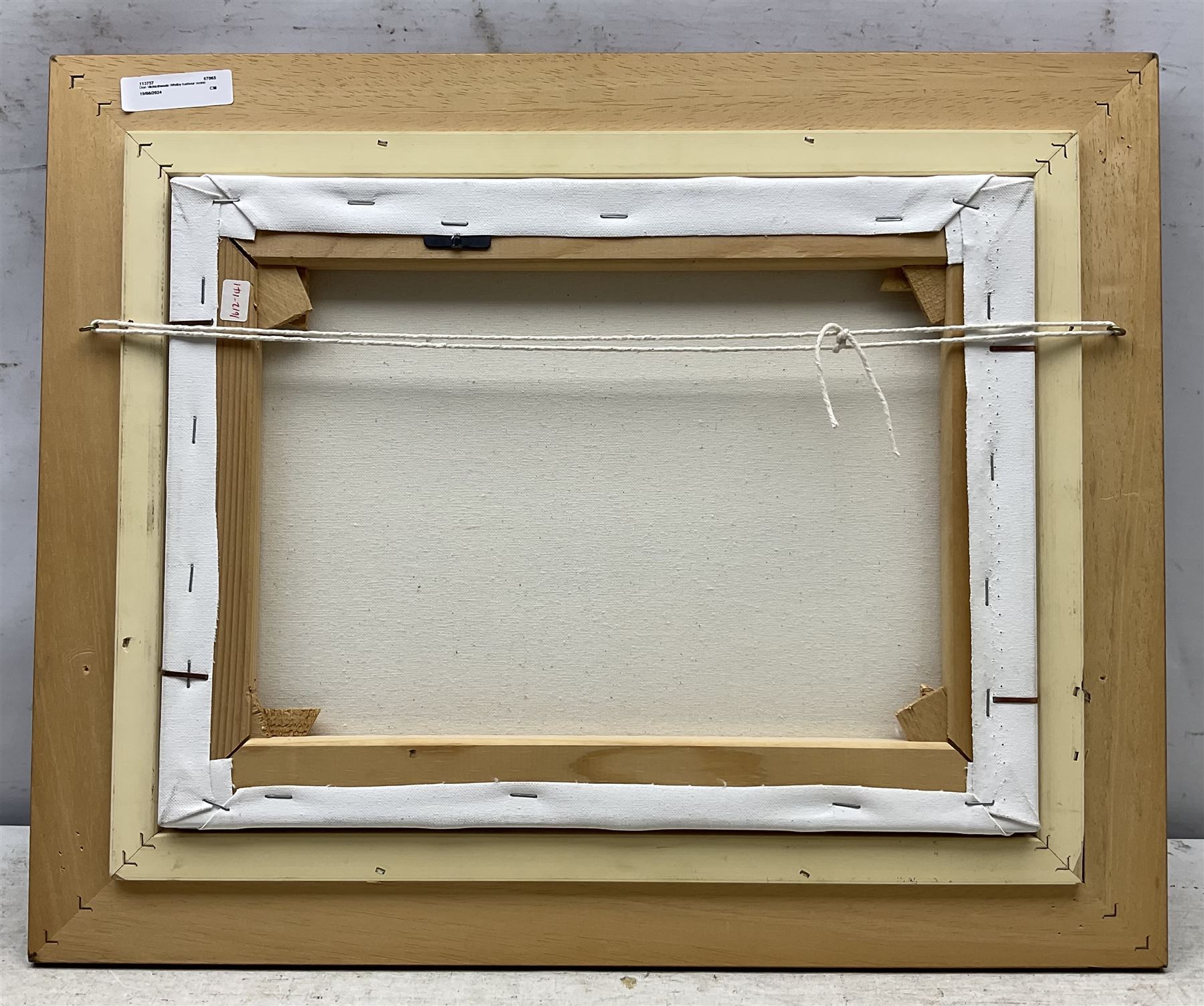 Don Micklethwaite (British 1936-): Whitby Swing Bridge at Sunset, oil on canvas signed 30cm x 39cm 