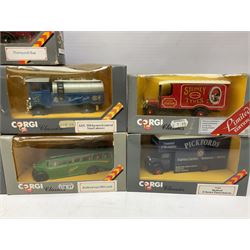 Fourteen boxed Corgi Classics die-cast models, to include ACE 508 forward control 5to Cabover, Bedford O Series Pantechnicon, Mack Truck, Thornycroft bus, etc 