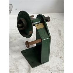 Tull bench pillar drill, Beechers Bender, Clarke grinder, pair of Stilsons, axel stands and bottle jack