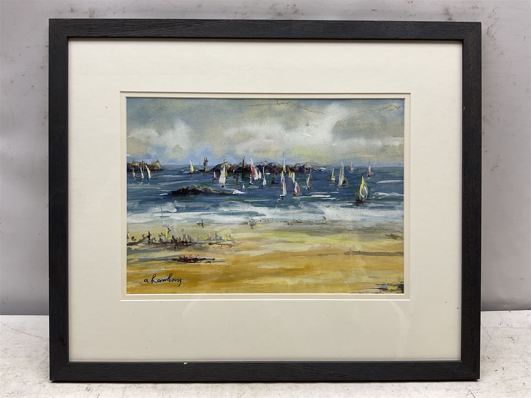 Attrib. André Hambourg (French 1909-1999): Bateaux à Voile, watercolour and gouache signed 25cm x 35cm