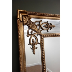  Large ornate gilt framed bevel edge mirror, 183cm x 91cm  